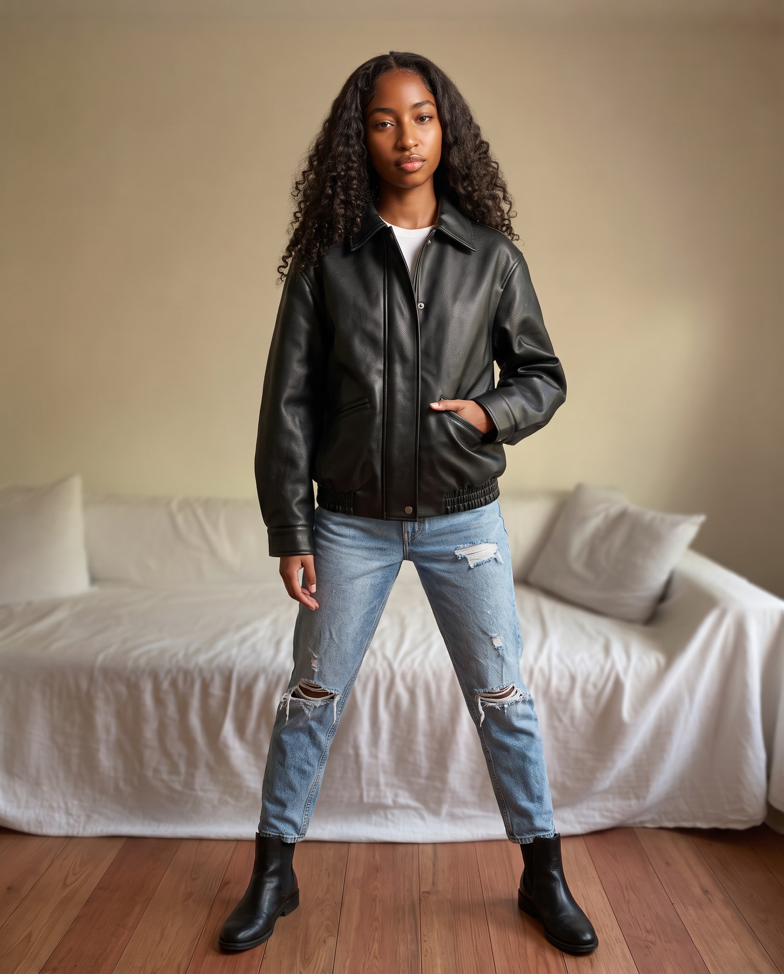 Nordstrom Relaxed Faux Leather Bomber Jacket (Women) | Nordstrom