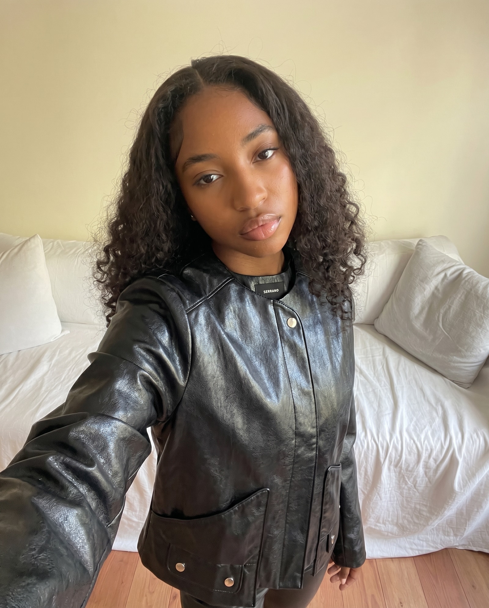 Serranostore Black Vegan Leather Jacket