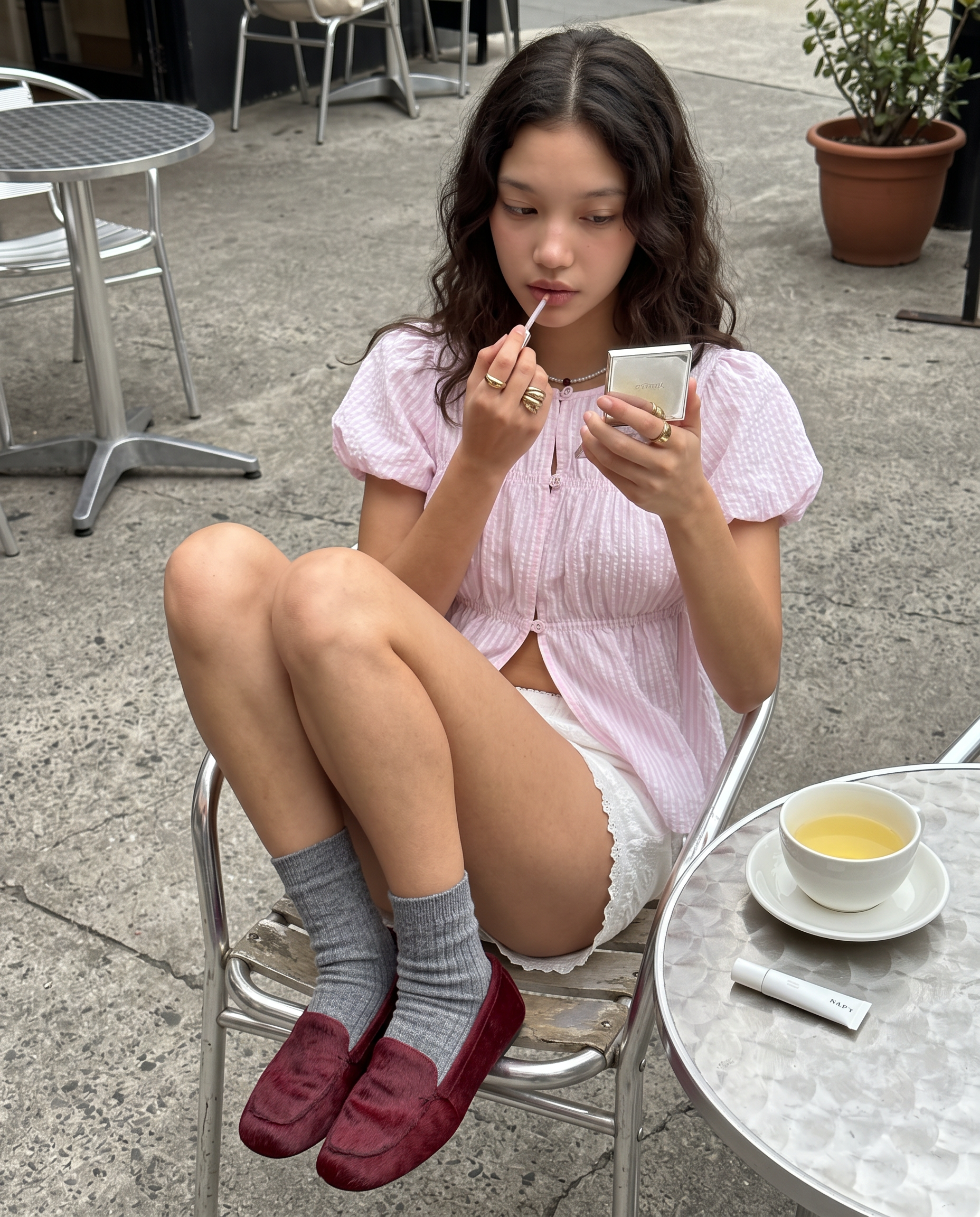 Us Such A Sweetie Babydoll Top Pink / White Stripe